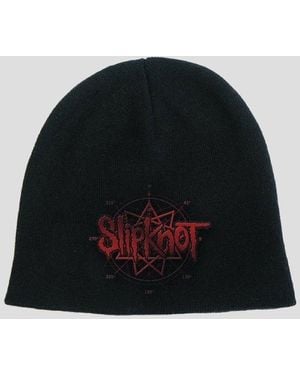 BoohooMAN Slipknot 9 Point Crest Beanie Hat - Black