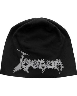 BoohooMAN Black Metal Back Print Beanie