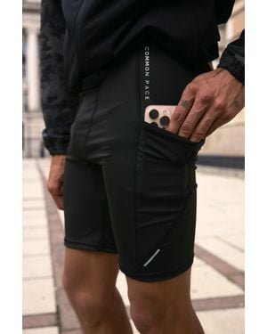BoohooMAN Common Pace Running Performance Half Tight - Black