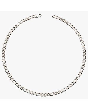 BoohooMAN Unique Stainless Steel Matte Polished Figaro Chain Necklace - White