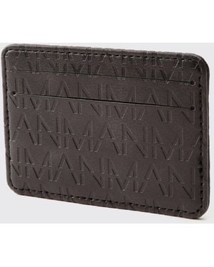 BoohooMAN Man Faux Leather Card Holder - Grey