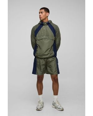BoohooMAN Oversized Cagoule Jacket - Green
