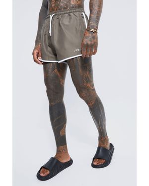 BoohooMAN Man Signature Badehose - Grün