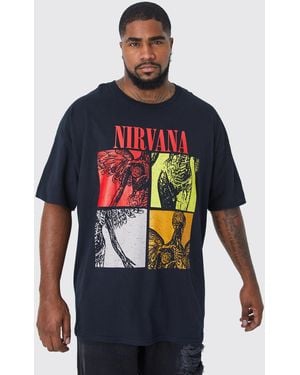 Boohoo Plus Nirvana License T-Shirt - Blue