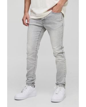 BoohooMAN Skinny Stretch Washed Jeans - Grey