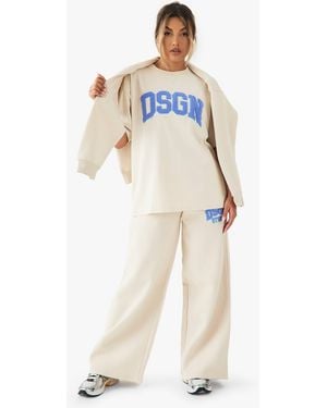 BoohooMAN Dsgn Studio Straight Leg Jogger - White