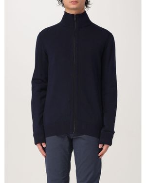 BoohooMAN Boss Zipup Knit Cardigan - Blue