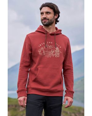 BoohooMAN Mountain Warehouse 'character' Casual Graphic Print Cotton Blend Hoodie - Red