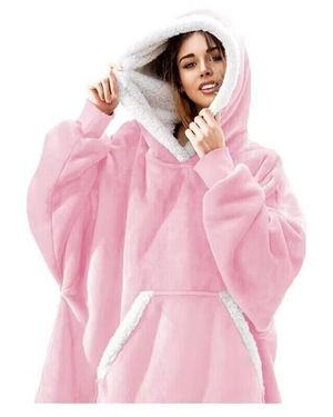 BoohooMAN Obasyhig Oversized Loungewear Poncho Hoodie - Pink