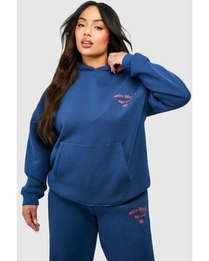 BoohooMAN Plus Dsgn Studio Oversized Hoodie - Blue