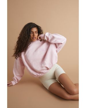 BoohooMAN Dsgn Studio Contrast Script Pleated Detail Sweatshirt - Pink