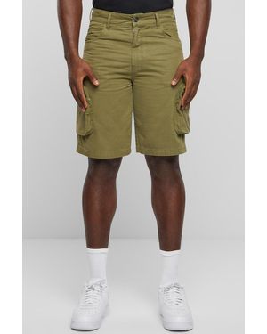 BoohooMAN Urban Classics Cotton Mid-length Cargo Shorts - Green