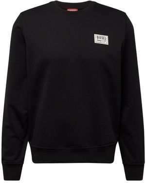 BoohooMAN Diesel Small Patch Logo Black Sweatshirt