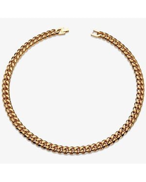 BoohooMAN Unique Gold Plated Matte Polished Curb Chain Necklace - White