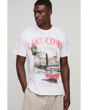 BoohooMAN White Oversized Lake Como T-shirt