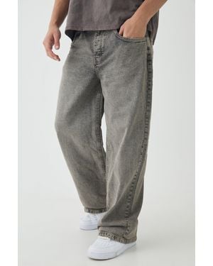 Boohoo Vaqueros Holgados Con Lavado A La Piedra - Gris