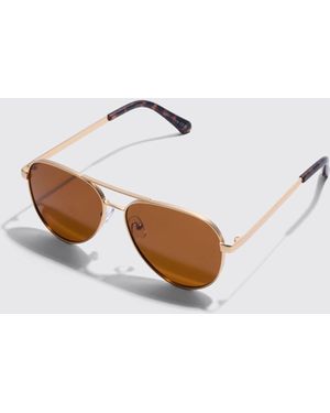 BoohooMAN Aviator Matte Sunglasses - White