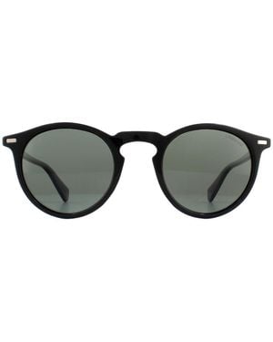 BoohooMAN Polaroid Round Black Green Polarized Sunglasses
