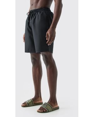 BoohooMAN Board Ripstop Swim Short - Black