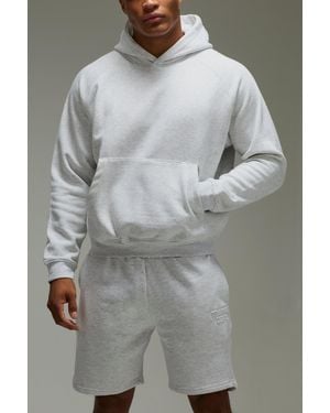 BoohooMAN Active Training Dept Boxy Embossed Short Tracksuit - Gray