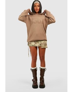 BoohooMAN Dsgn Studio Reverse Stitch Oversized Hoodie - Grey