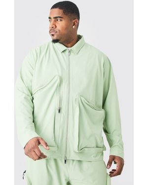 Technic Plus Al Stretch Harrington Asymmetrical Jacket - Green