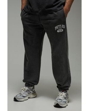 BoohooMAN Active Phys Ed Oversized Washed Jogger - Black