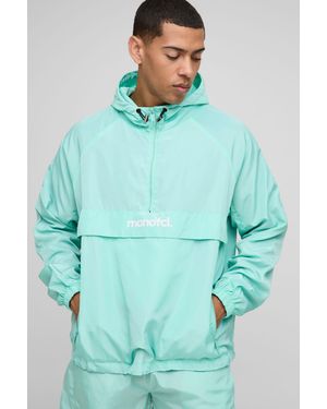 BoohooMAN Oversized Nylon Cagoule Jacket - Green