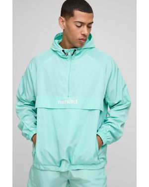 BoohooMAN Oversized Nylon Cagoule Jacket - Green