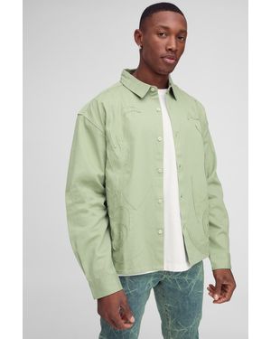 BoohooMAN Oversized Flame Applique Shirt - Green