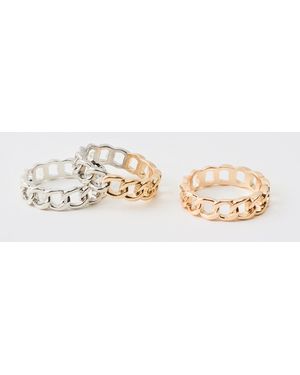 BoohooMAN 3er-Pack Ringe - Weiß