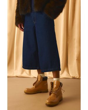 BoohooMAN Pocket Embroidery Cord Gusset Jorts - Blue
