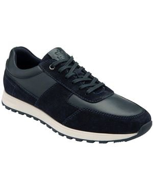 BoohooMAN Lotus 'tirso' Leather Lace-up Trainers - Blue