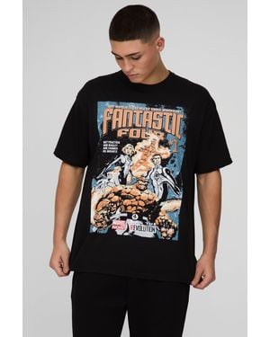 Boohoo Oversized Fantastic Four Comic License Print T-shirt - Black