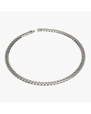 BoohooMAN Unique Stainless Steel Matte Polished Curb Chain Necklace - White