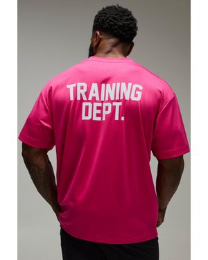 BoohooMAN Active Performance Training Dept Oversized T-Shirt - Pink