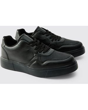 BoohooMAN Klobige Sneaker mit Mesh-Einsatz - Schwarz