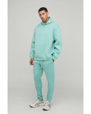 Boohoo Oversized Bonded Scuba Hooded Tracksuit - Verde