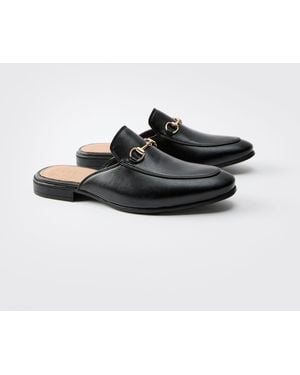 BoohooMAN Backless Snaffle Loafer - Black