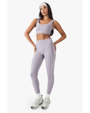 BoohooMAN Dsgn Studio Ultra Sculpt Contrast Piping Sports Legging - Purple