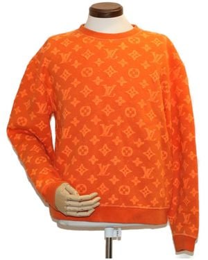 BoohooMAN Louis Vuitton Preloved Monogram Jacquard Sweatshirt Orange Unisex Clothing