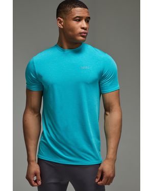 BoohooMAN Man Active Breathable Marl Regular Fit T-shirt - Blue