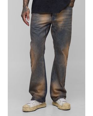Boohoo Tall Extreme Tinted Stonewash Flared Jeans - Gris