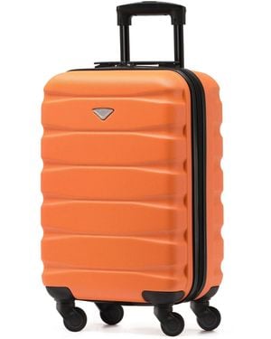 BoohooMAN Flight Knight 55x35x20cm Cabin Carry Bag Hard Shell Suitcase 100+ Airline Approved - Orange