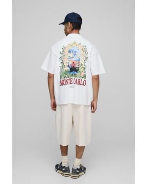 【boohoo】モンテカルロ Cigar Club Tシャツ Boohoo Oversized Monte Carlo Cigar Club T-Shirt in White