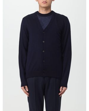 BoohooMAN Boss Merino Wool Vneck Cardigan - Blue