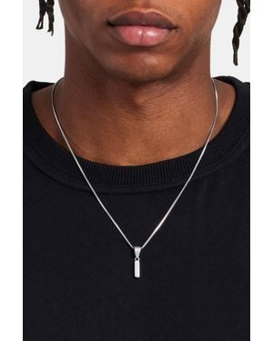 BoohooMAN Cernucci Polished Tag Pendant Necklace - Black