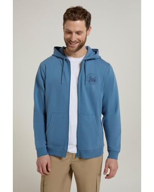 BoohooMAN Mountain Warehouse 'circle Mountain' Full Zip Layering Graphic Hoodie - Blue