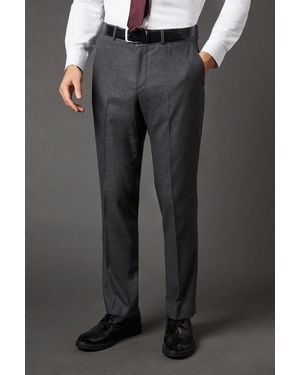 BoohooMAN Charcoal Tweed Look Slim Fit Suit Trouser - Black