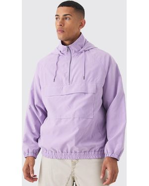 BoohooMAN Peached Hooded Windbreaker - Purple